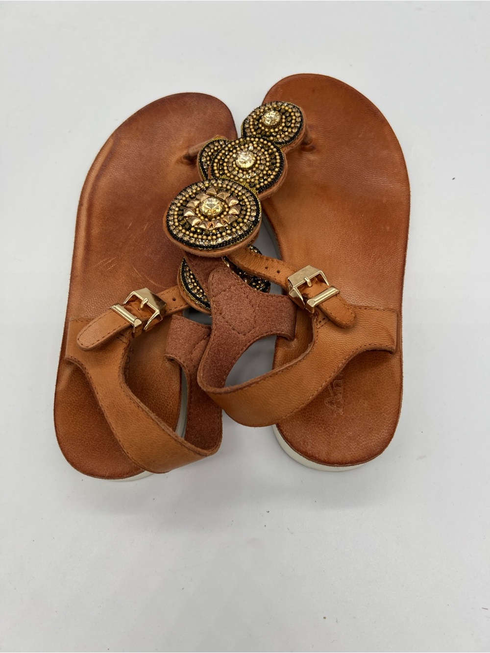 Antelope leather Brown T-Strap Sandal - Women - Picture 5 of 5